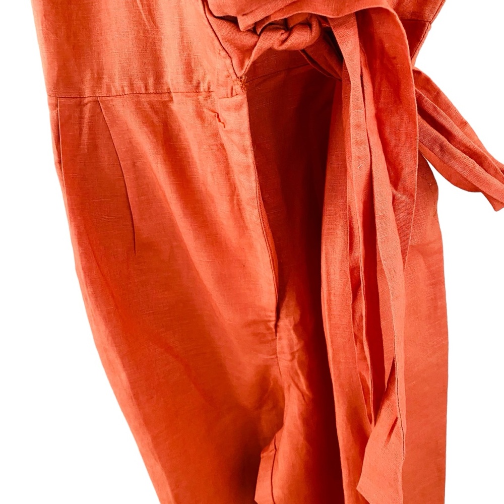 Grae Cove NEW Coral Orange Belted Wrap Style Lightweight‎ Jumpsuit Size Small - Picture 4 of 12